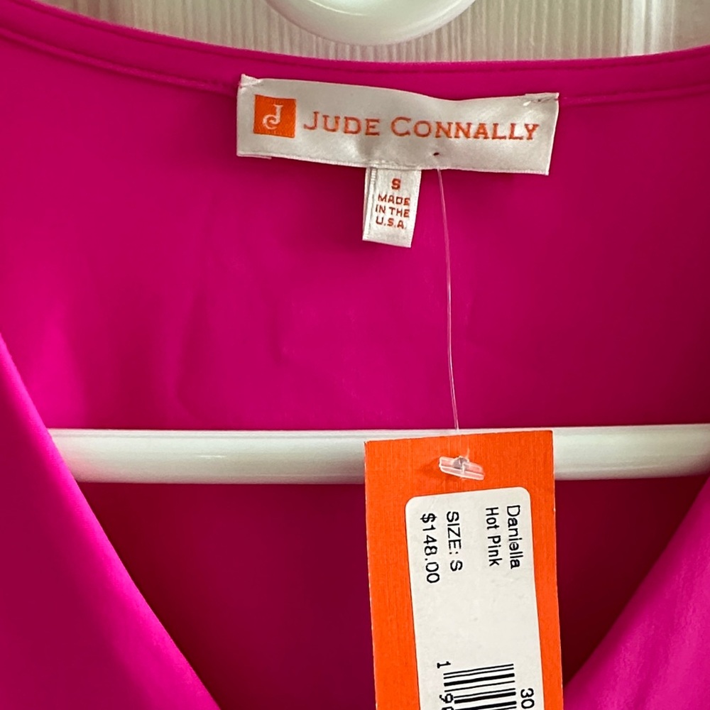 Jude Connally Bright Pink V-Neck Blouse - Picture 2 of 6